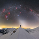 The Milky Way arcing above Slovakian mountains.
